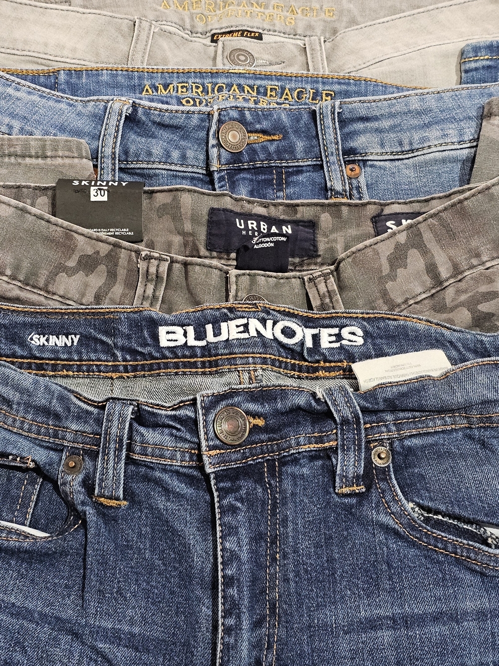 Women’s Jeans & Camo Pants Bundle - Size 30 (4 Pairs)